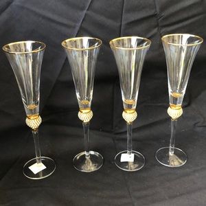 Set of 4 Beautiful Champagne Flutes